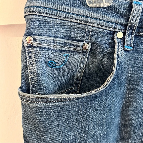 JACOB COHEN J688 COMF Wash Denim Stretch Slim Fit Handmade Tailored Jeans Sz 38 - Picture 3 of 9